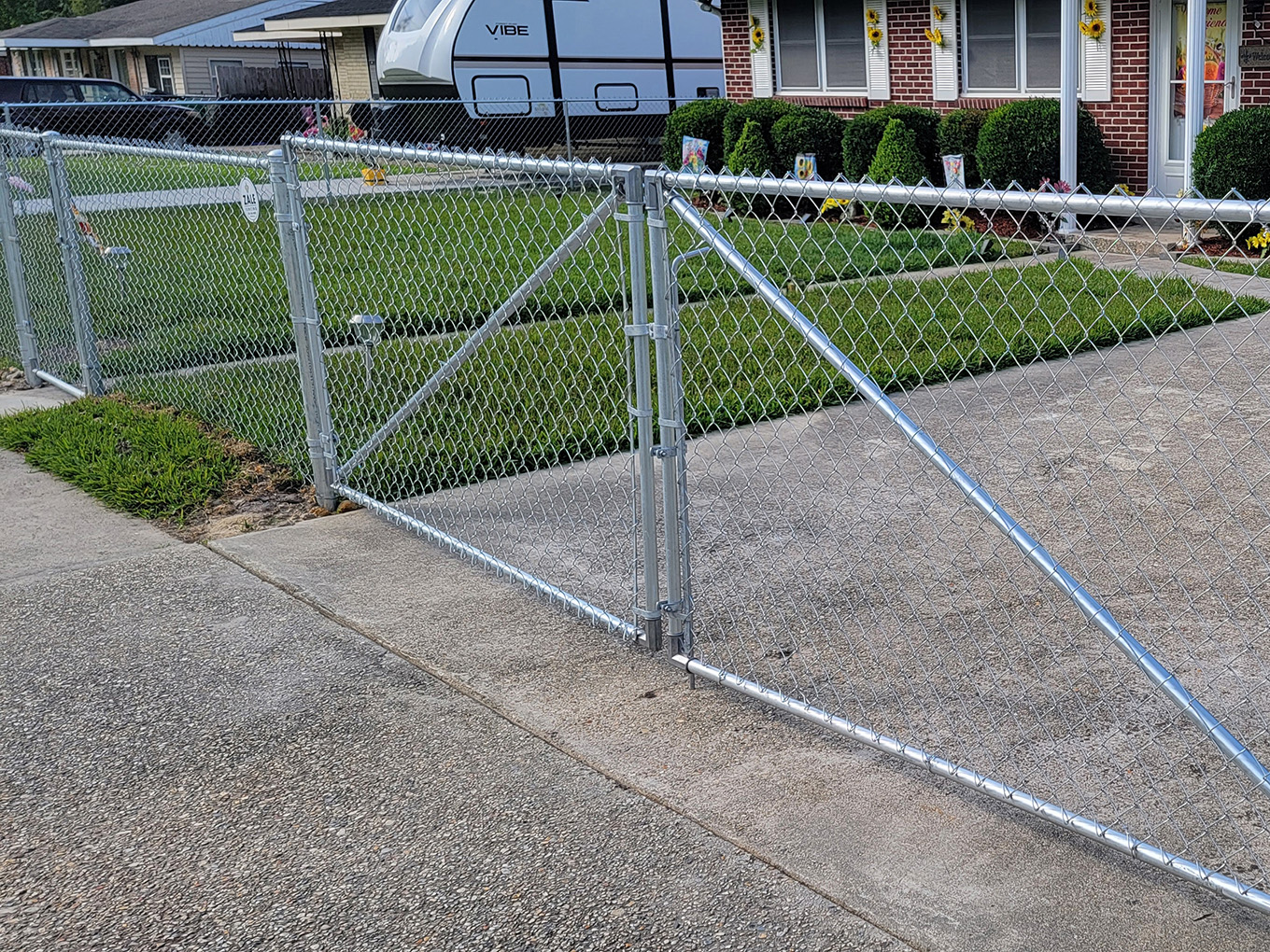  Galvanized residential chain link fencing in Slidell Lousiana, Louisiana